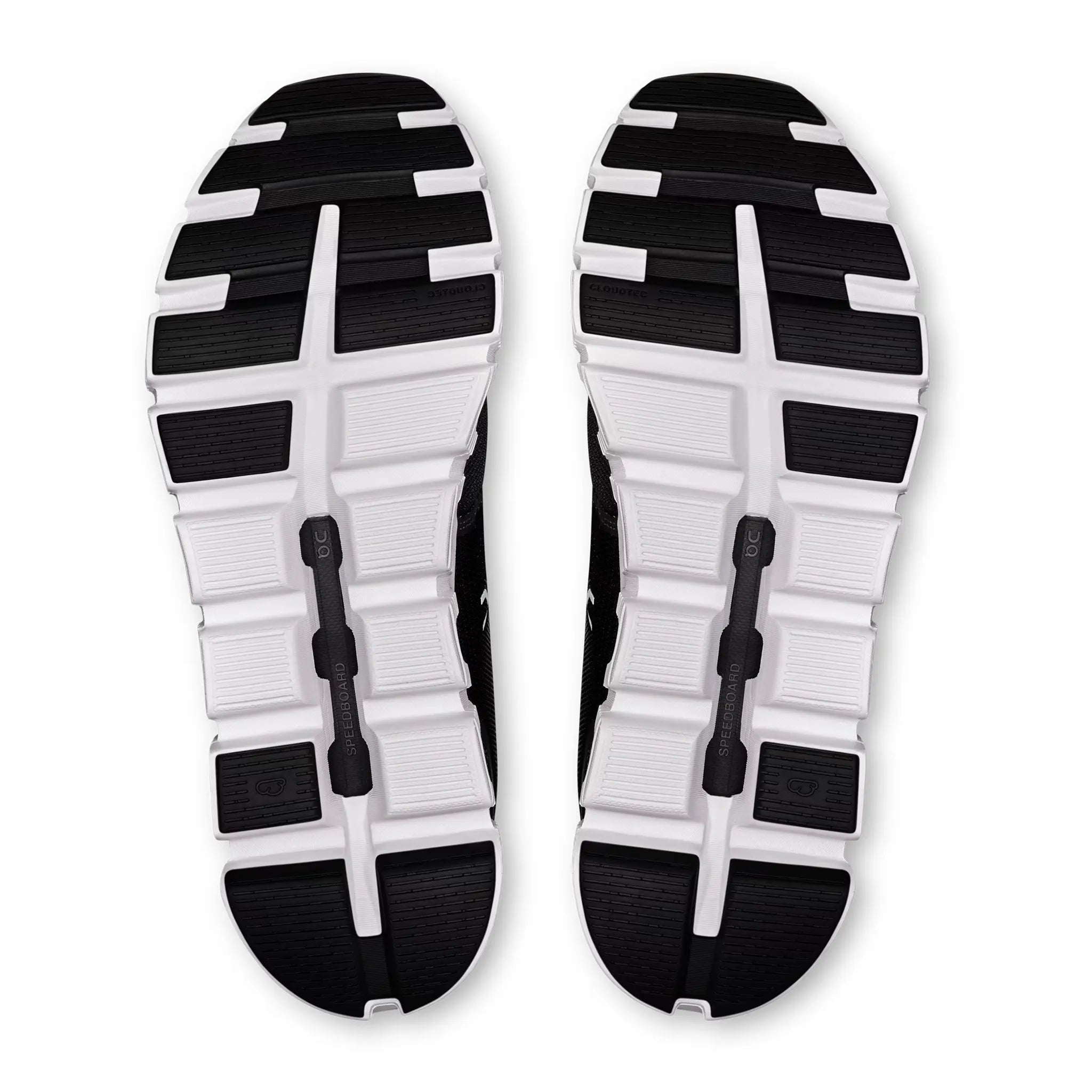 Sole View of On Running Cloud 6 Black White Shoes 3MF10070299